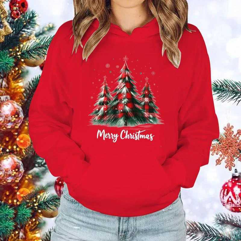 New Christmas tree print hoodie for men autumn and winter sportswear fashionable streetwear zipper Christmas hoodie W241213