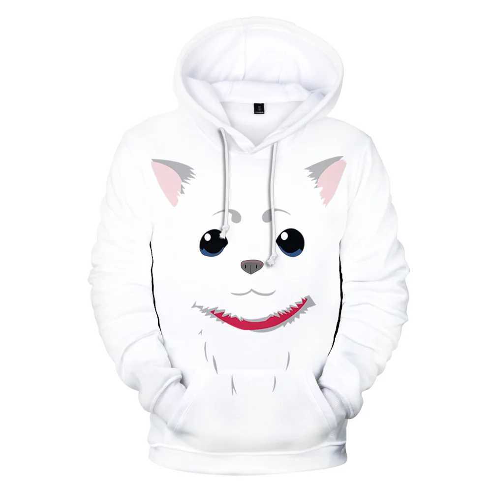 New anime GINTAMA Sakata Gintoki hooded sweatshirt autumn thick hooded sweatshirt silver soul hooded jacket mens and womens casual sportswear jacket W