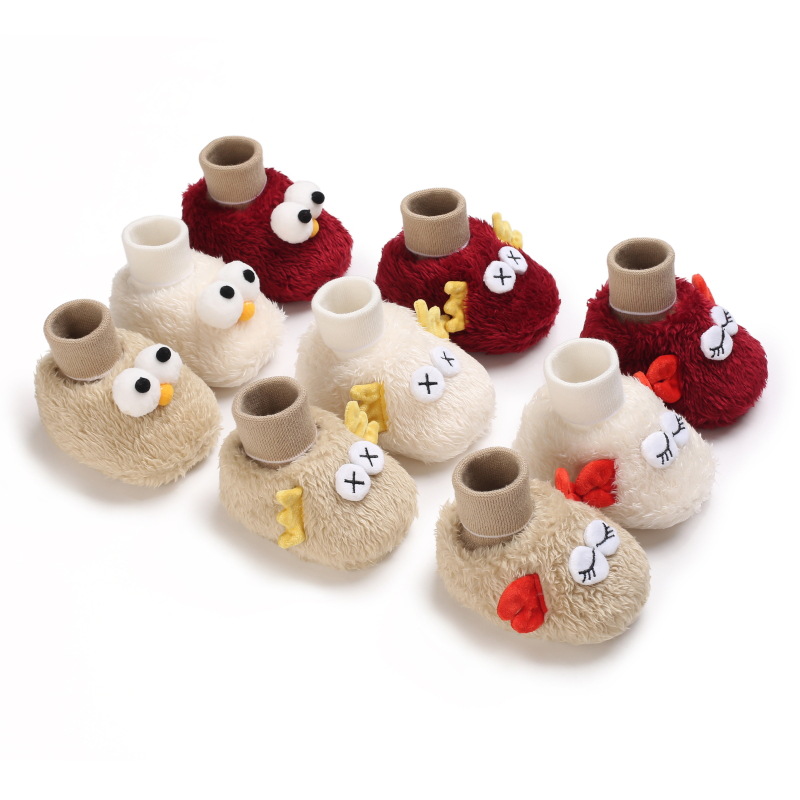 Winter Newborn Baby Socks Shoes Warm Cartoon Toddler First Walkers Boots Cotton Comfort Soft Anti-slip Warm Infant Shoes Happysteps 0-18 Months