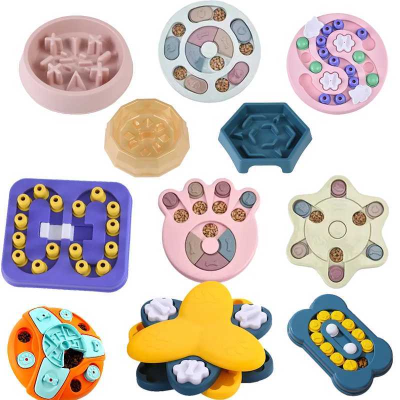 Dog puzzle toy slow food dispenser feeding interactive board bowl anti slip and anti suffocation increase IQ cat training game X241213