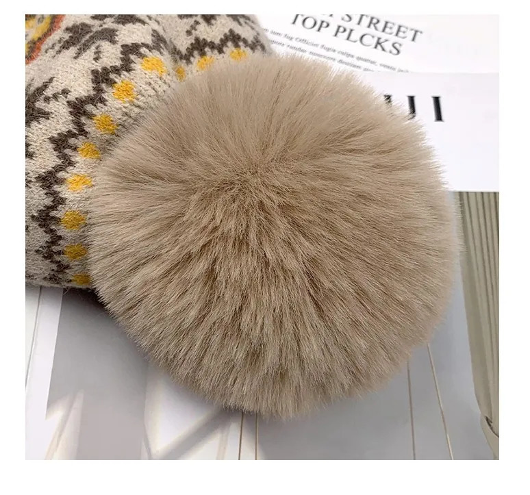 Hair Winter Cashmere Warm Wool Hat Fashion Christmas Snowflake Warm Knitted Hat 241205