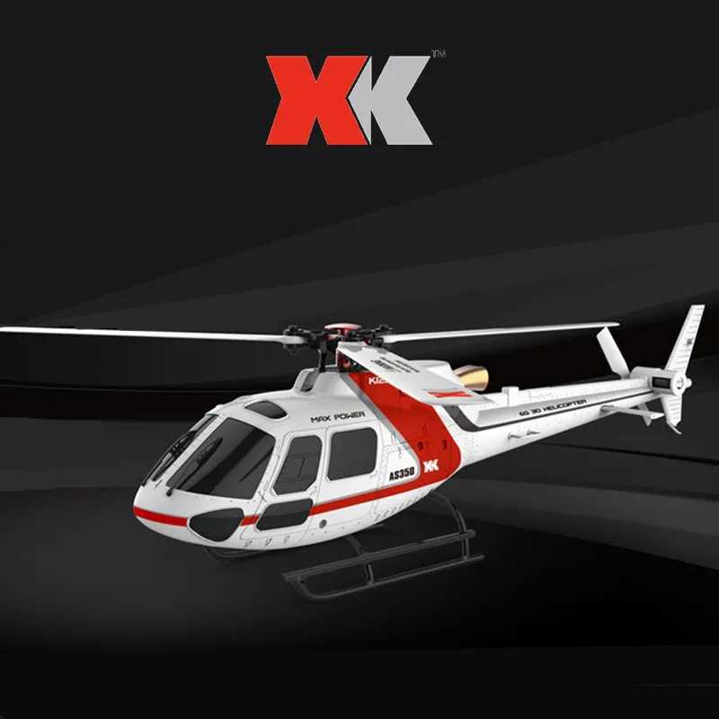 Electric/RC Aircraft WLtoys XK K123 6CH Mini Simulator AS350 Scale 3D6G Modes RC Helicopter RTF Upgrade Brushless Motor RC Quadcopter Toys Y241213MQNO