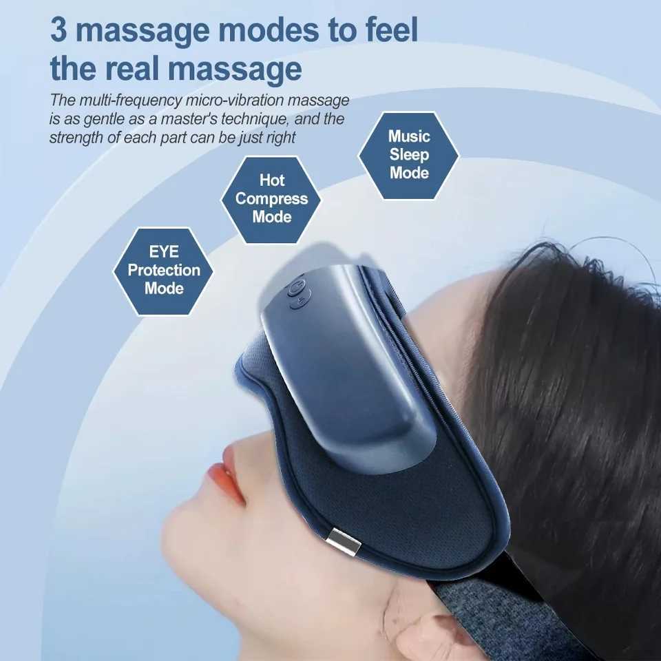 EMS intelligent airbag vibration Bluetooth music heating eye massager used to relieve eye fatigue and improve sleep eye care W241213