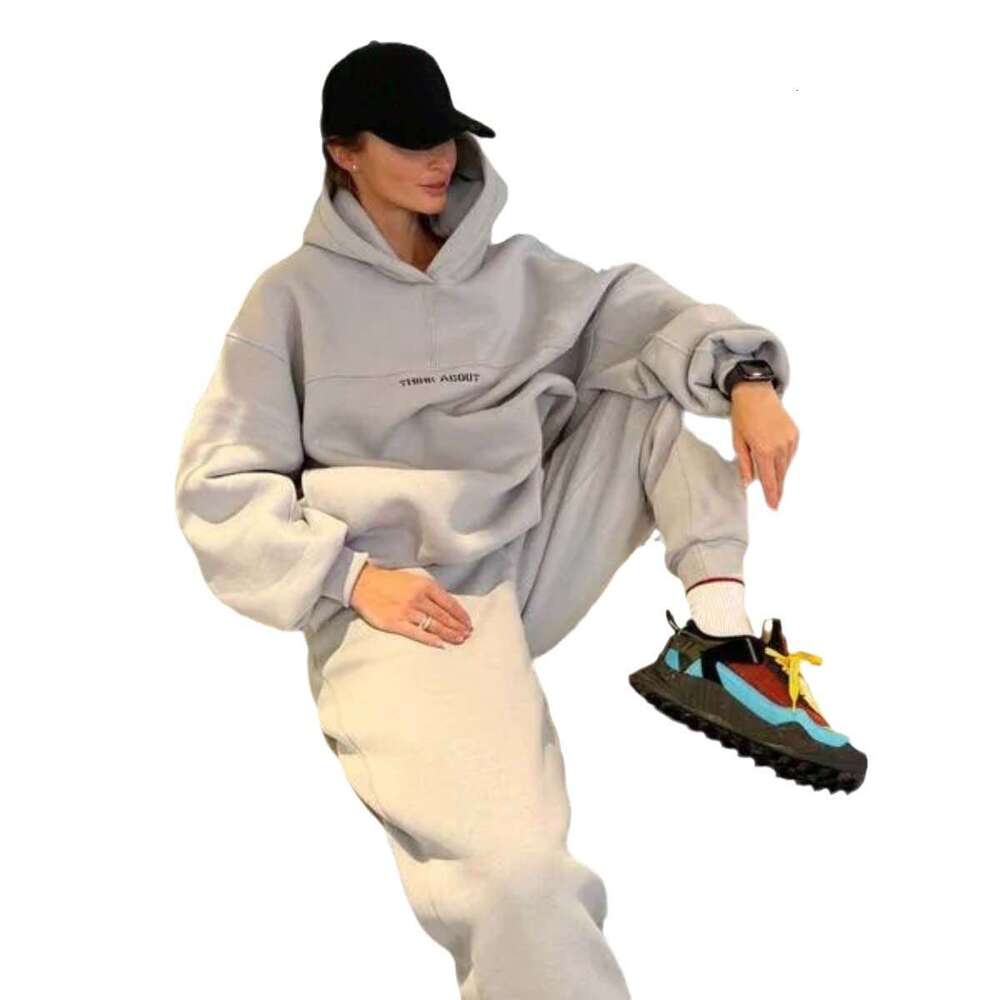 European American Foreign Rade Spring Auumn Women's Fashion Hooded Prined Sweashir, Spors Leisure Sui, Rendy Clohing, Fashionable And Casual