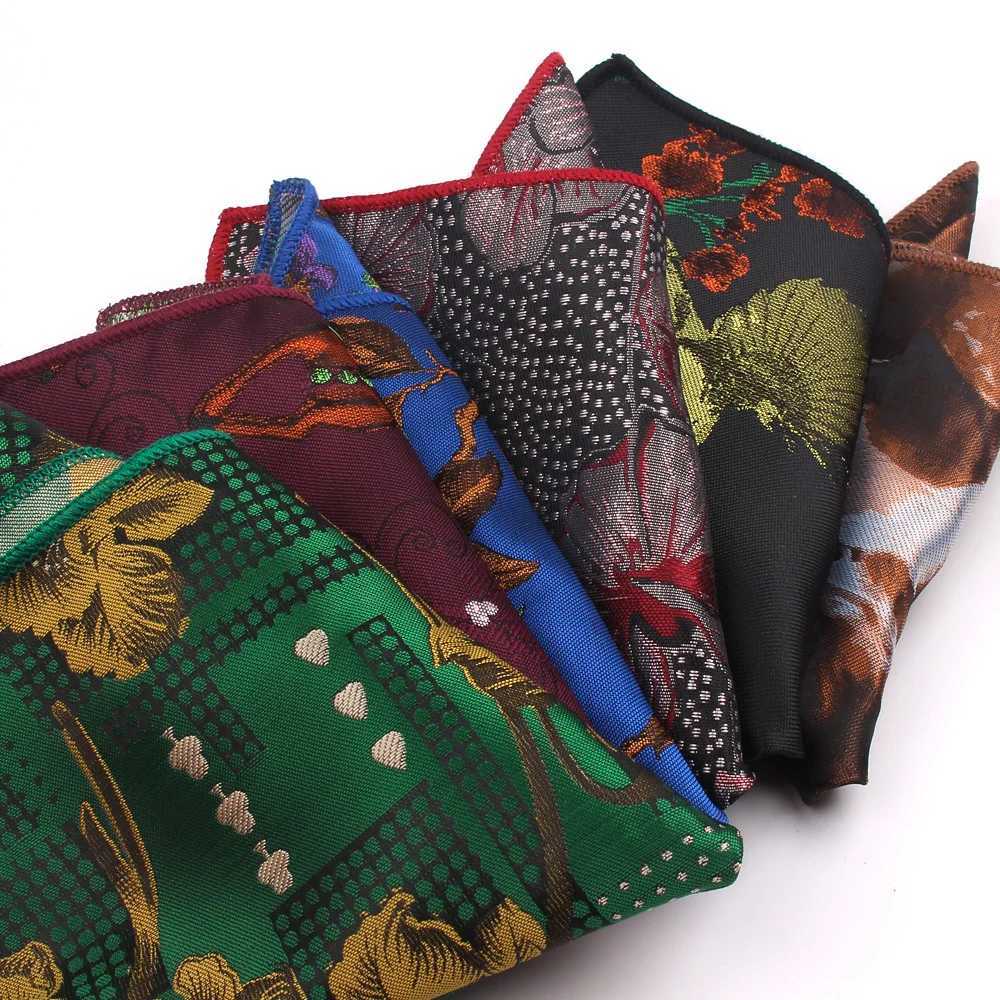 Fashion Floral Pocket Square For Men Women Cartoon Chest Towel Hanky Gentlemen Hankies Mens Handkerchief Jacquard Pocket Towel W241213