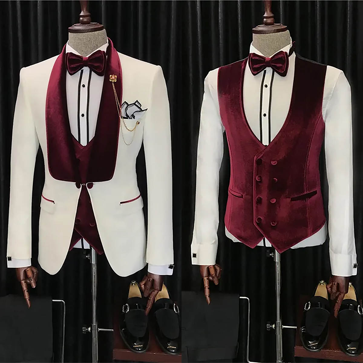 Gorgeous Wedding Suits Designer 2 Piece Set Jacket Vest Shawl Lapel Men Tuxedos Single Breasted Business Official Groom Tuxedo suit Customized