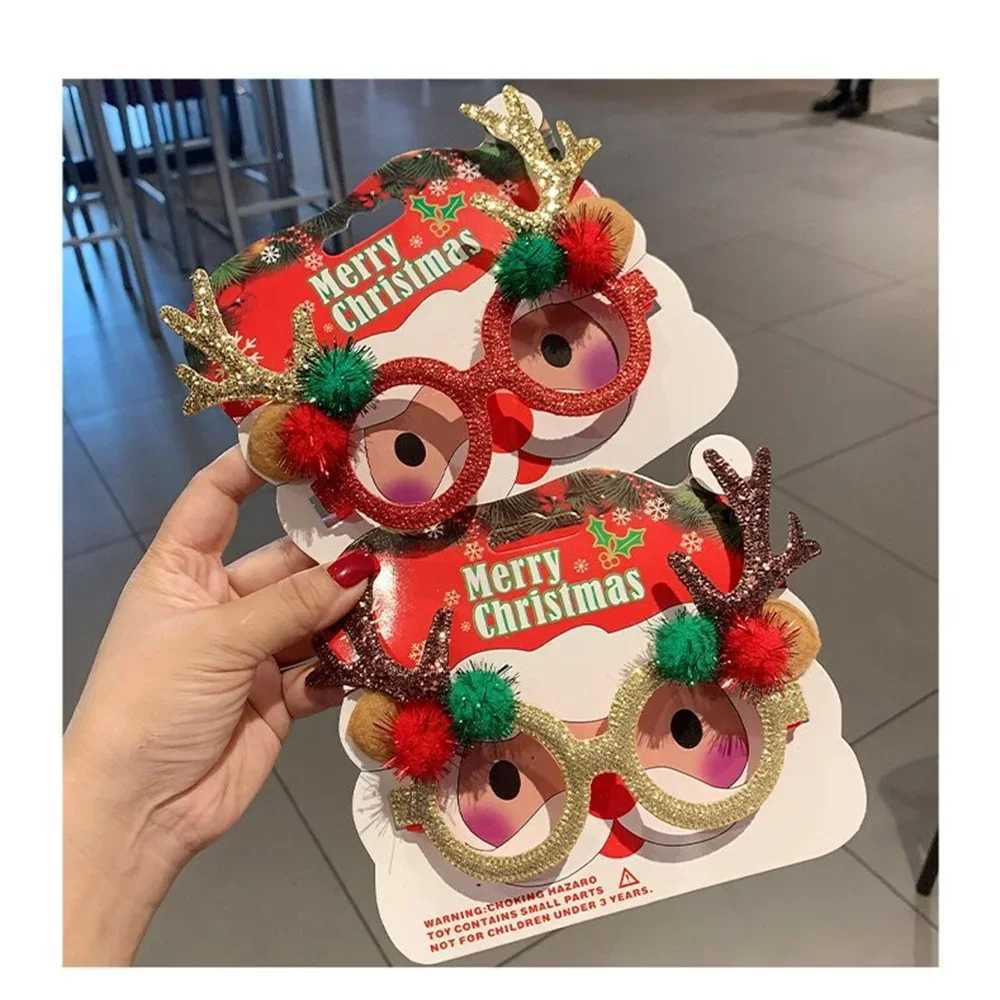 Sunglasses New Creative Christmas Glasses Santa Claus Elk Glasses Frames Christmas Mask Role Play Props Christmas Party Decoration Gifts H241213
