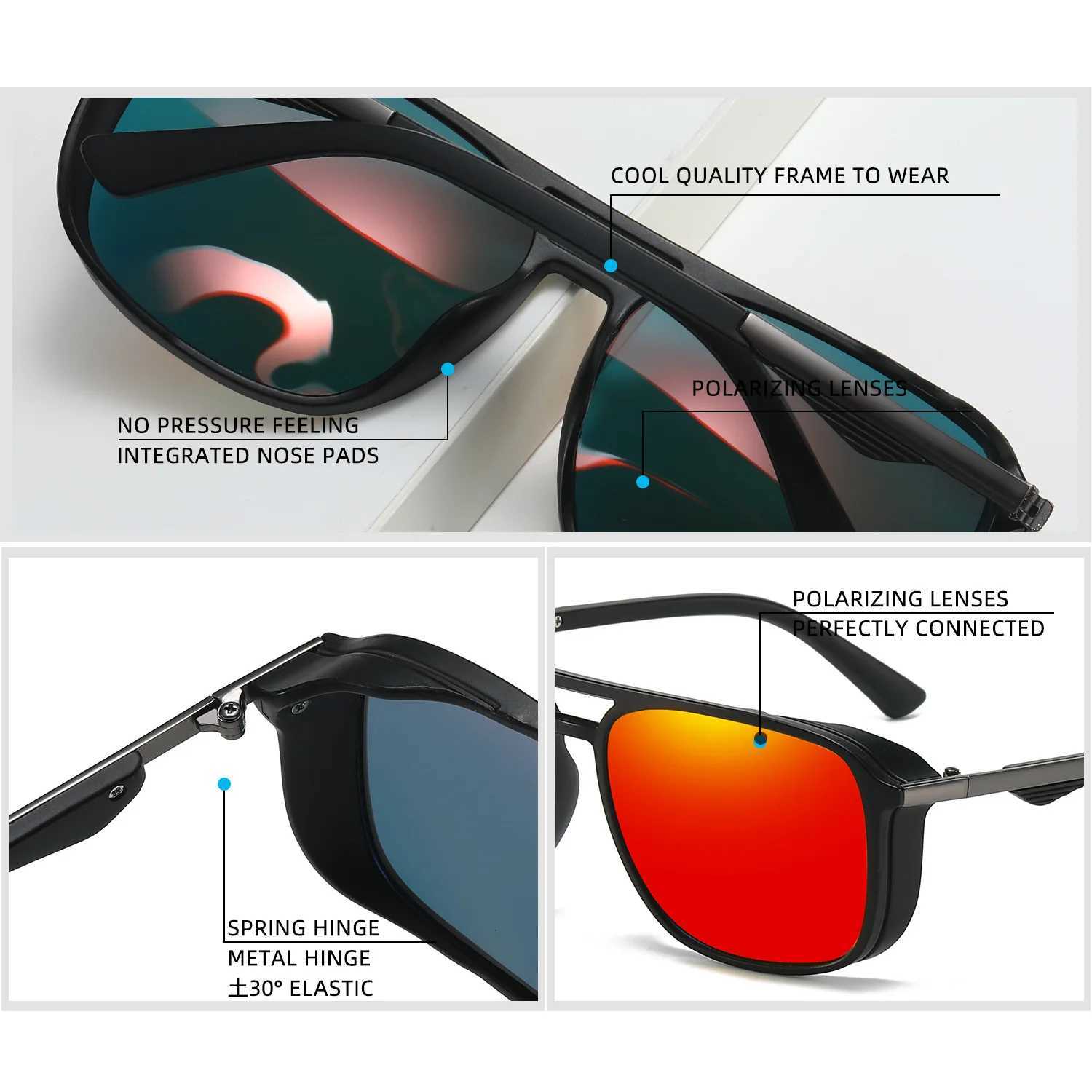 58-16-133 Men Glasses Square Polarized Sunglasses Outdoor Fishing Glasses for Driving Driver Optical Prescription CustomizationX241213