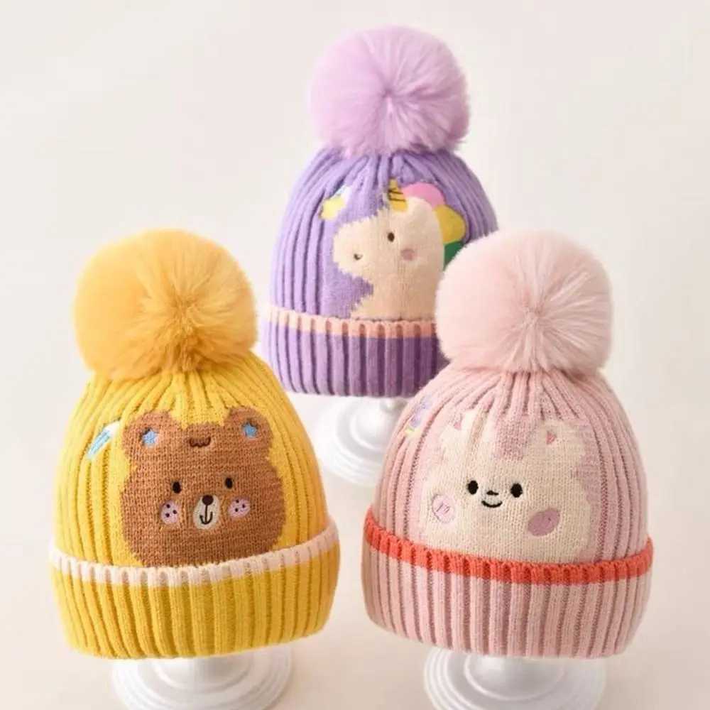 Winter Warm Baby Hat Cute Dinosaur Bear Rabbit Kids Cap Toddler Woolen Knitted Hats Children BeaniesXJ241213