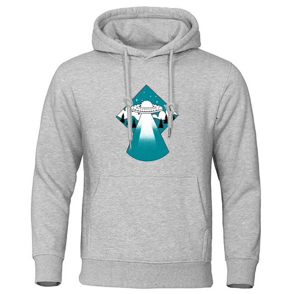 Alien Ship Print Pullover Tops Mens Spring/Autumn Hoodies Mens Sportswear Outdoor Sportswear High Quality Tops W241213