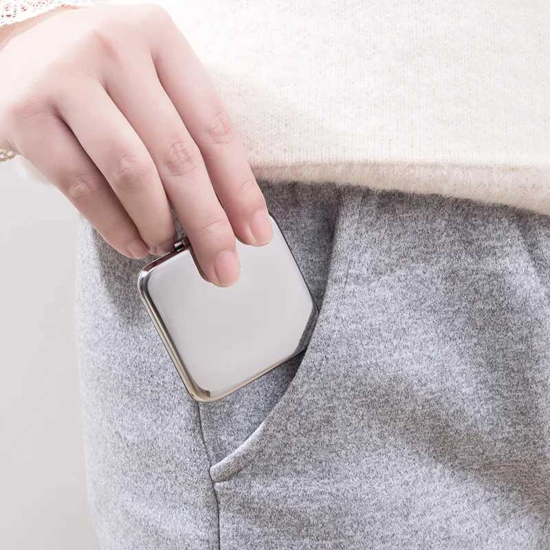 Foldable Makeup Mirror Portable Double-Sided Mirror Stainless Steel Pocket Small Tinkering Mirror ForTravel Beauty Cosmetic ToolXJ241213