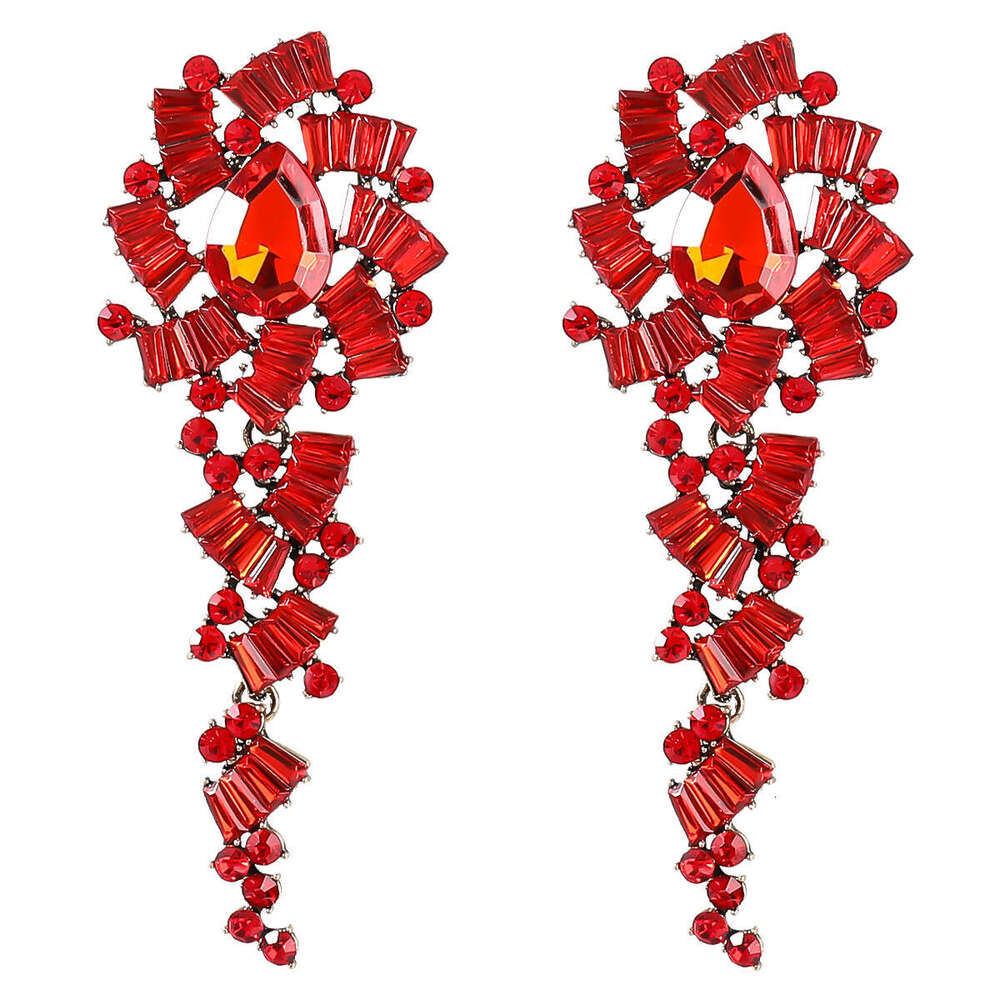 Fashion alloy dia inlaid acrylic ral long for women's party earrings