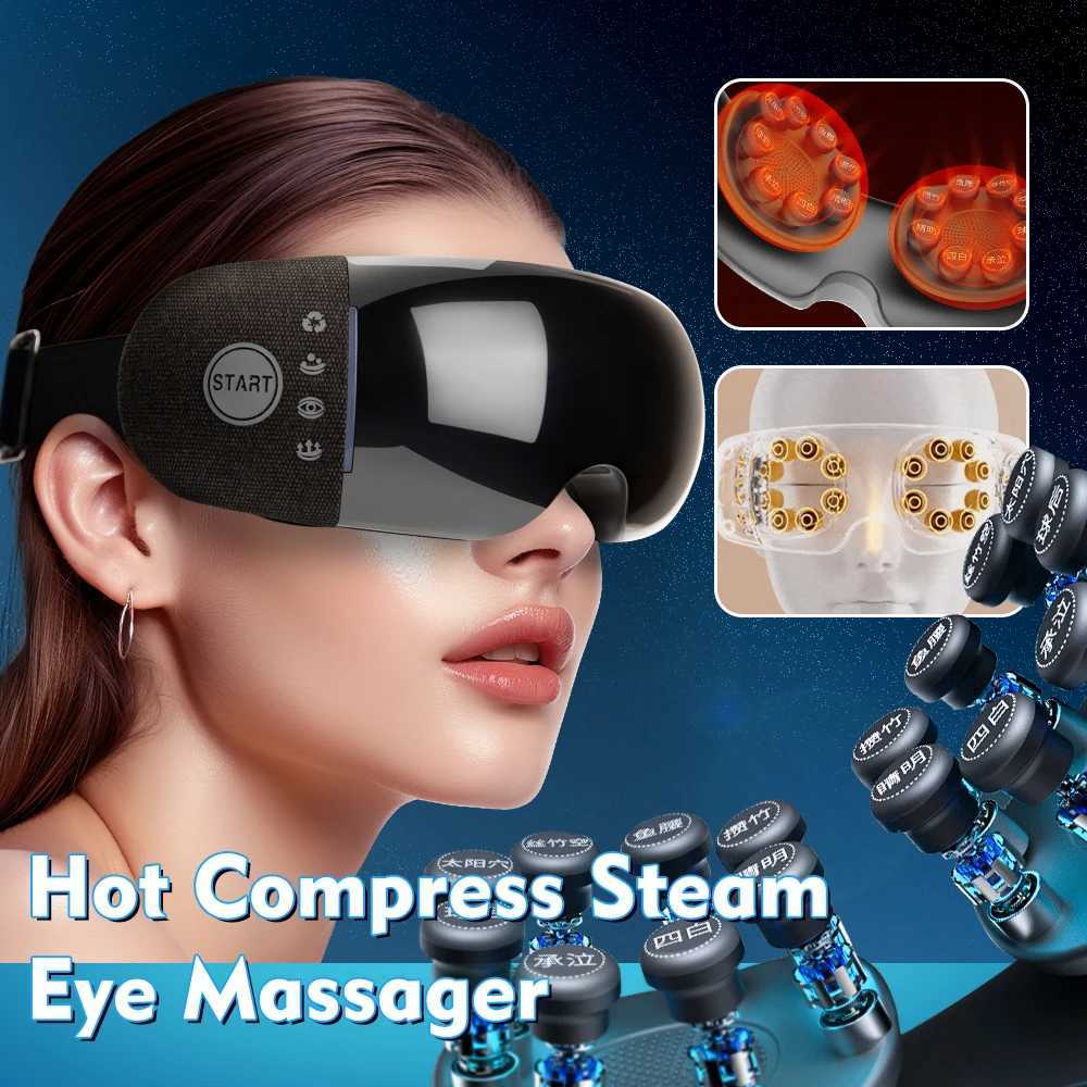 Electric eye massager vibration therapy point hot eye massager hot pressing eye care Acupoint massage relieves fatigue W241213