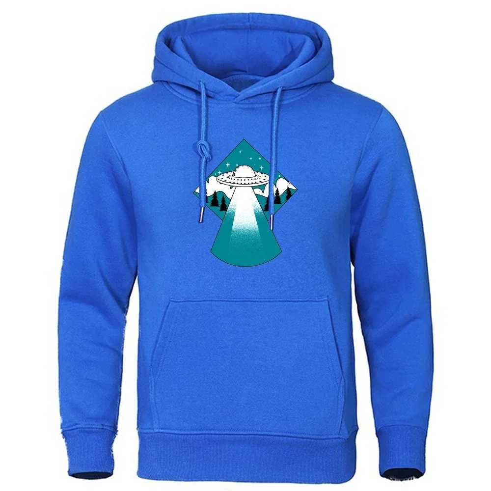 Alien Ship Print Pullover Tops Mens Spring/Autumn Hoodies Mens Sportswear Outdoor Sportswear High Quality Tops W241213