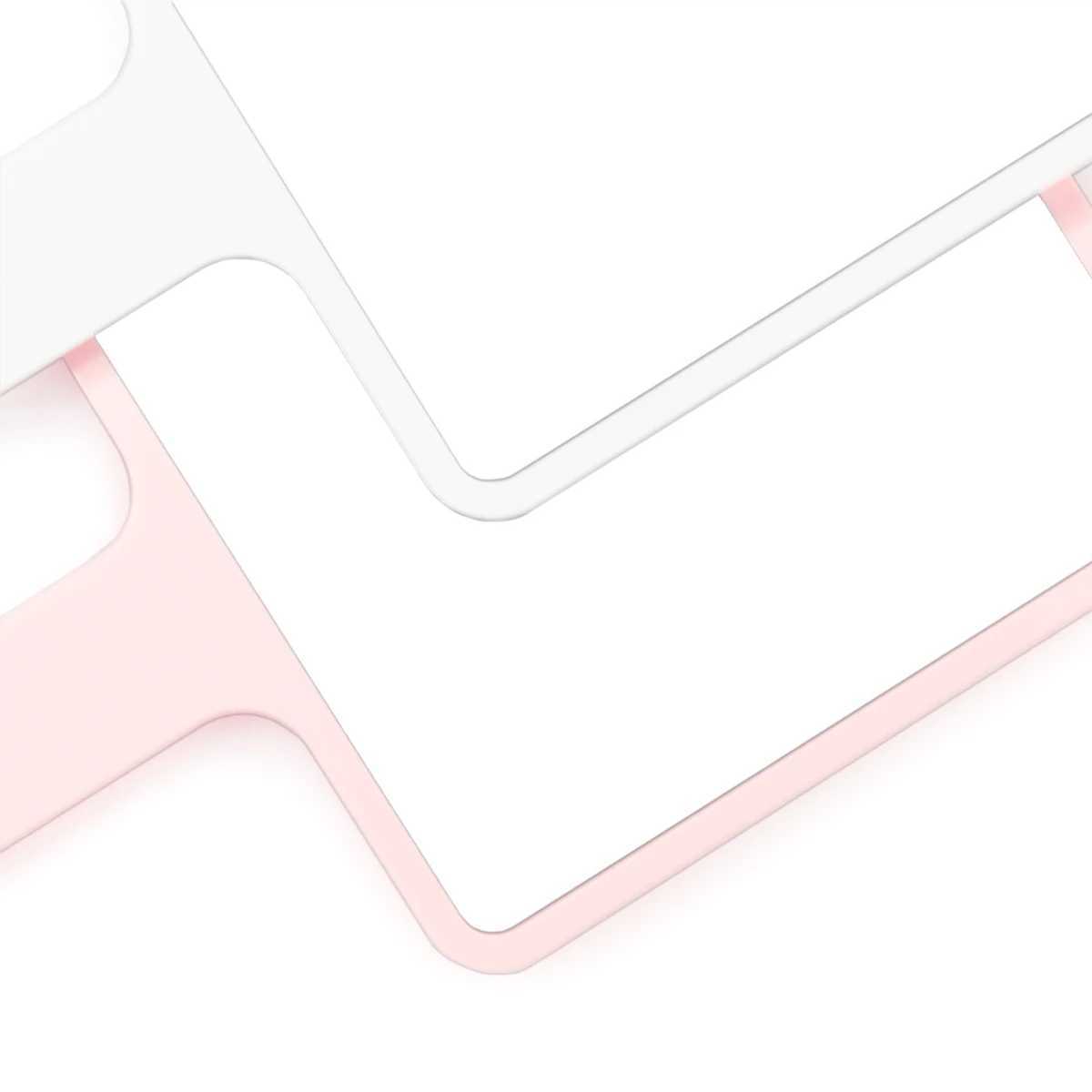 Autumnfish Large Makeup Mirror Hand-held Makeup Mirror White Pink HD Cosmetic Mirror Comfortable Portable Simple DesignXJ241213