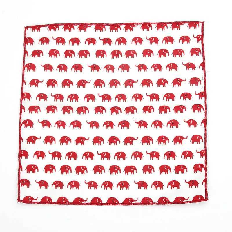 New high-quality mens 100% pure cotton animal handle suitable for mens fish bear printed pocket square chest towel set 25 * 25cm W241213