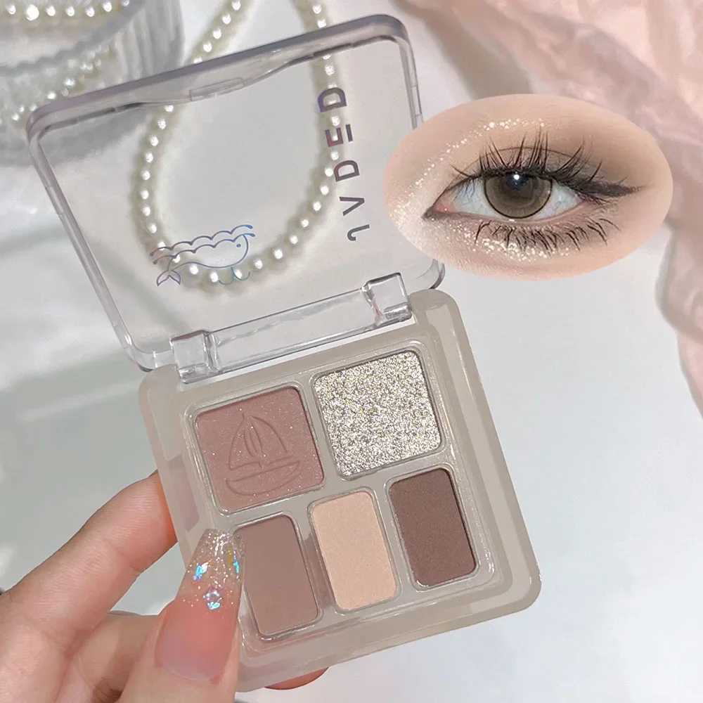 5-color shiny silver gray black eye shadow palette waterproof easy coloring milk tarot purple pink shiny eye shadow makeup palette W241213