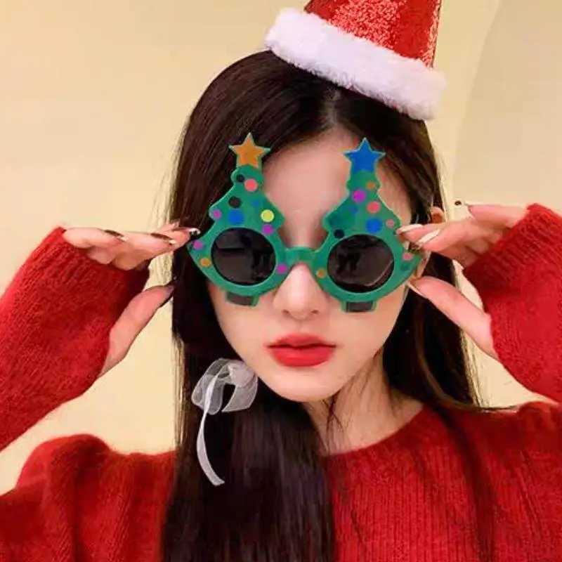 Sunglasses 2025 New Year Christmas Glasses Frame For Adults And Kids Photography Props Merry Christmas Ornaments Xmas Navidad Party Decor H241213