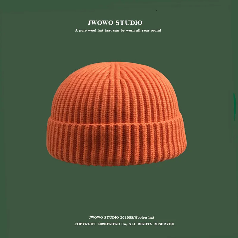 Fashion Hat Autumn Hat Winter Sweet Melon Mens Knitted Round Top Sugar Free Cold Womens Street Hip Hop Wool Beanie Sports Warm 241205