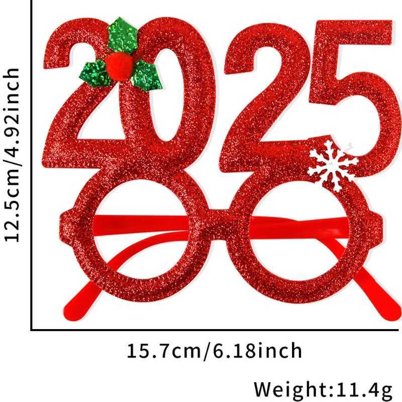 Sunglasses 2025 New Year Christmas Decoration Glasses Deer Ear Hat Childrens Party Photos Props Supplies H241213