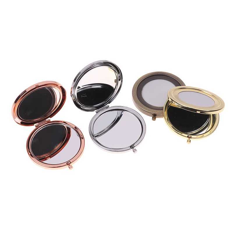 Foldable Vintage Makeup Mirror Mini Square Makeup Vanity Mirror Portable Hand Double-sided Compact Pocket Cosmetic MirrorXJ241213