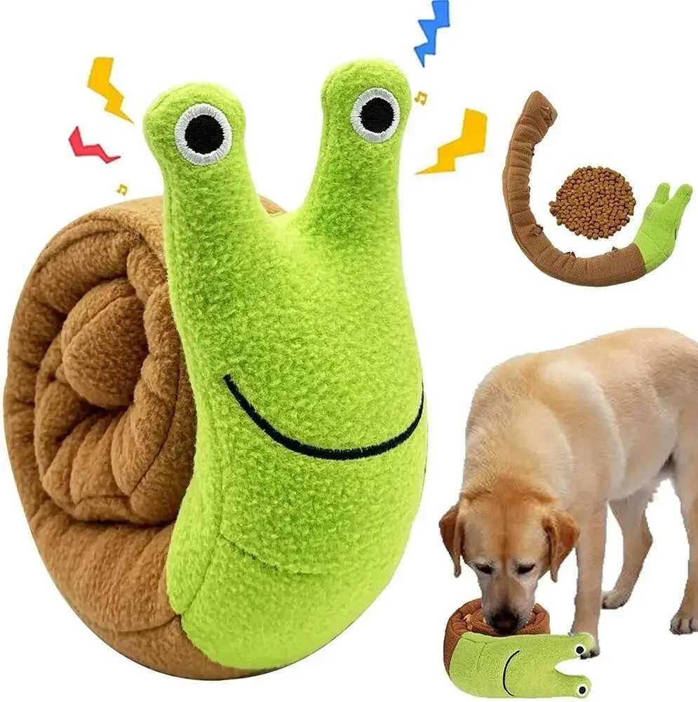 Dog extrusion toy pet sniffer plush snail toy Xizang food plush puzzle dog toy interactive dog puzzle pet feeder X241213