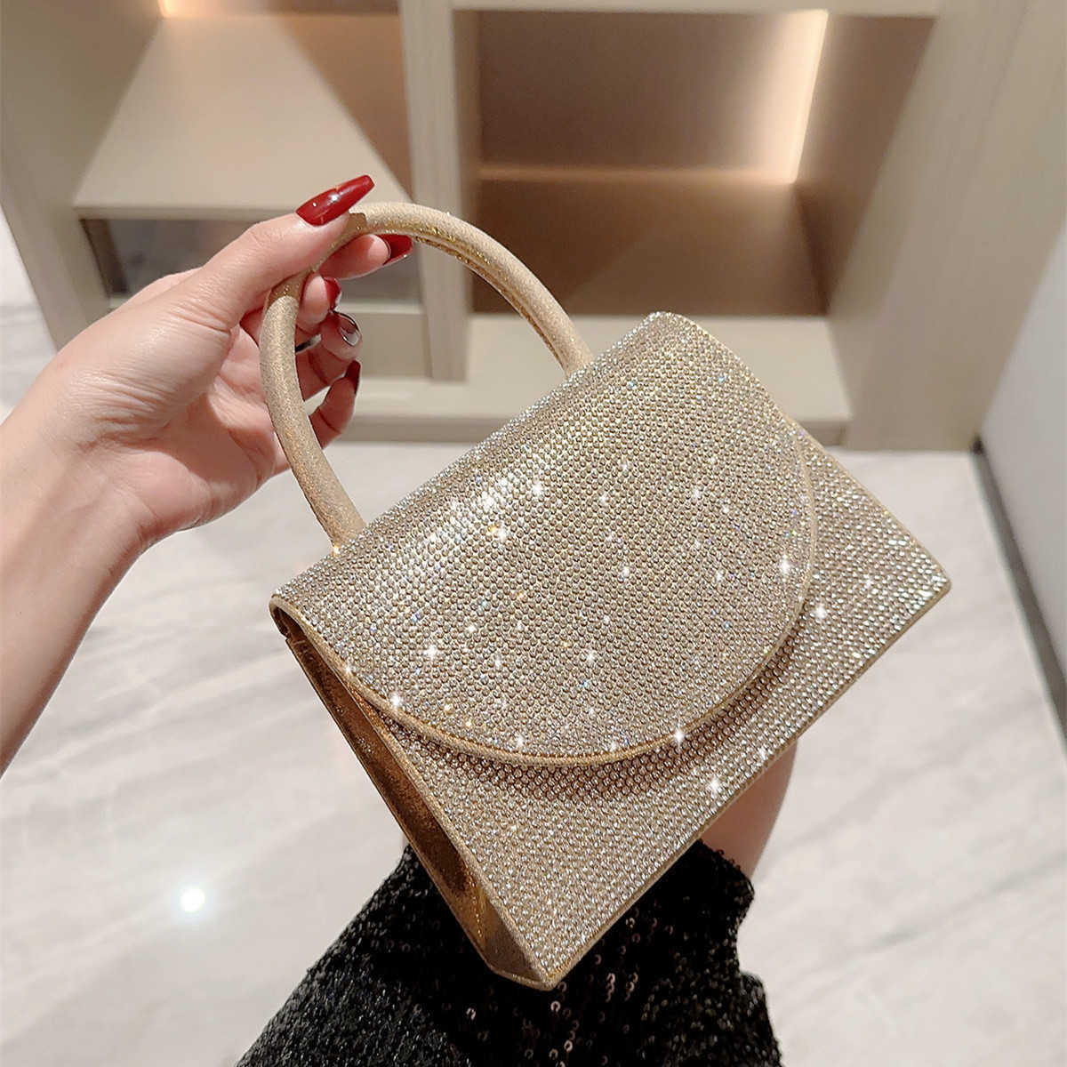New Banquet Bag for Girls Handbag with Diamond Inlay Banquet Handbag Dress Evening Bag Ktv Womens Bag Clutch Bag 240920