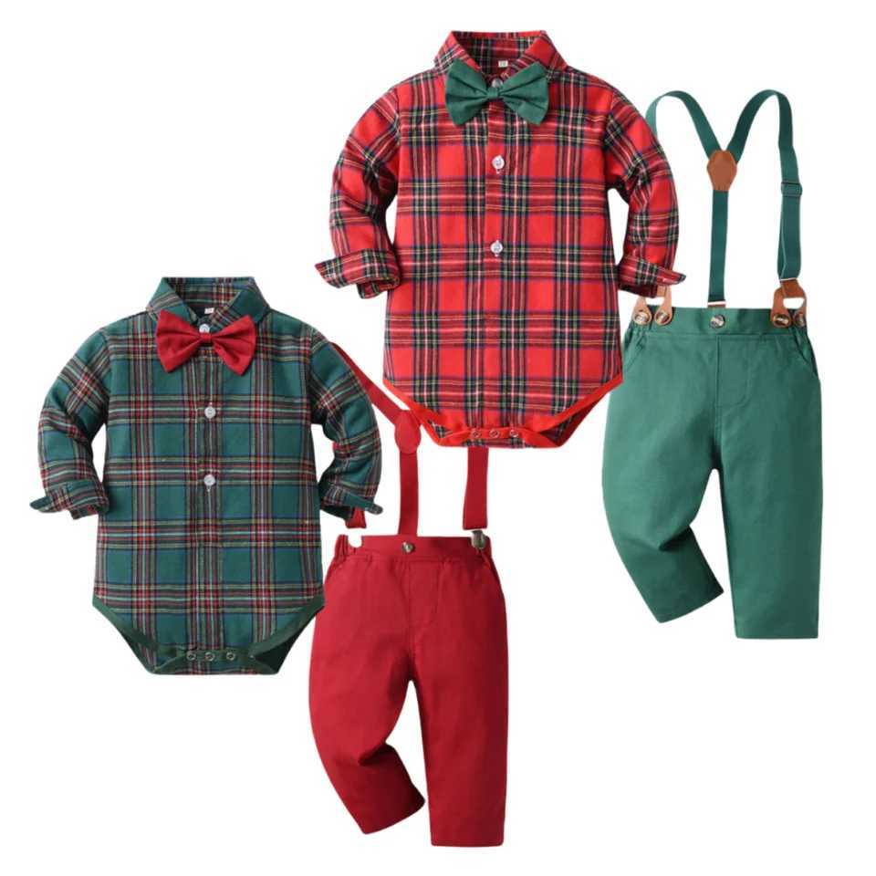 Childrens Christmas Set Childrens Party Clothing Pendant 4-piece Autumn/Winter Clothing Baby Cotton Boutique Set W241213