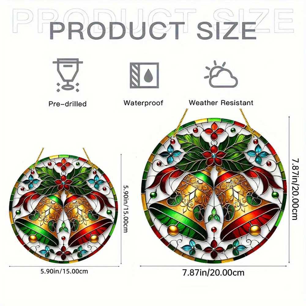 Sunglasses Acrylic Christmas Sun Catcher - Stained Glass Window Hanging Perfect for Porch Room Garden Bar Decor | Ideal Holiday Gift H241213