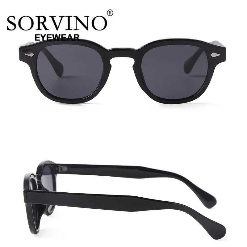 Sunglasses SORVINO 2024 Retro Rivet Tortoiseshell Round Sunglasses Women Men Brand Design Vintage Leopard Blue Len Square Sun Glasses UV400 H241213