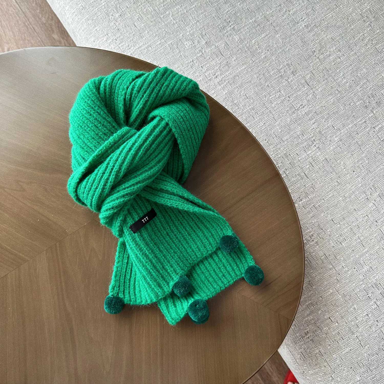 Scarves Wraps Baby Winter Warm Shawl New Year Christmas Red Scarves Cute Girls Knitted Long Scarf Children Boys Solid Color Hairy Soft Scarf H241213