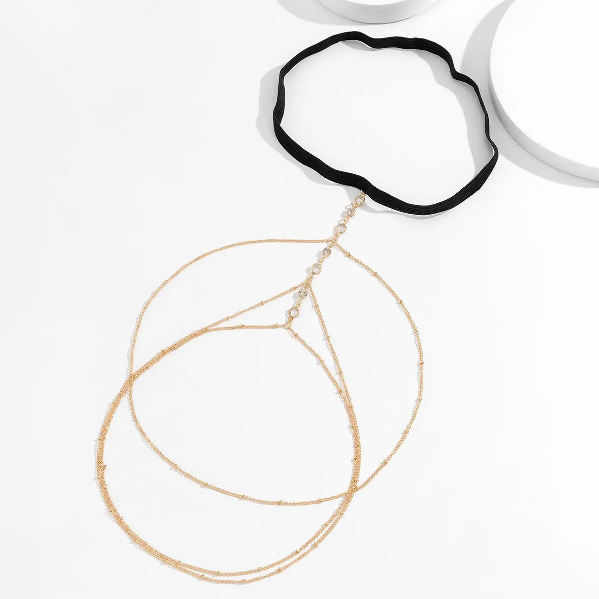 Boho Elastic Band Crystal Leg Thigh Chain for Women Summer Beach Sexy Tassel Multilayer Adjustable Body Jewelry Dress Decorate 241213