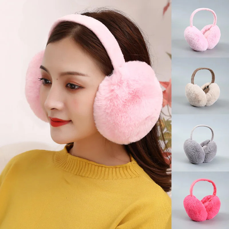 fur earphones with ear cushions cute and warm unisex style comfortable autumn and winter womens solid color warm and retro cute 241211