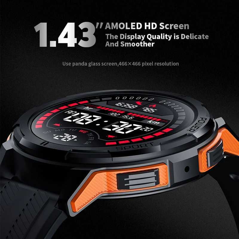 High Quality C25 Mens Smart Watch BT Call Heart Rate Monitor 1.43-inch HD 466 * 466 Screen 100+Sports Voice Assistant O241213
