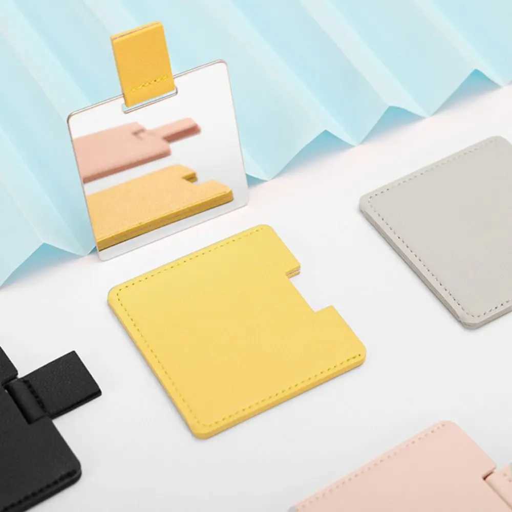 New High Quality Folding Unbreakable Makeup Mirrors Solid Color Handheld Vanity Mirror Pocket Mirror Cosmetic ToolsXJ241213