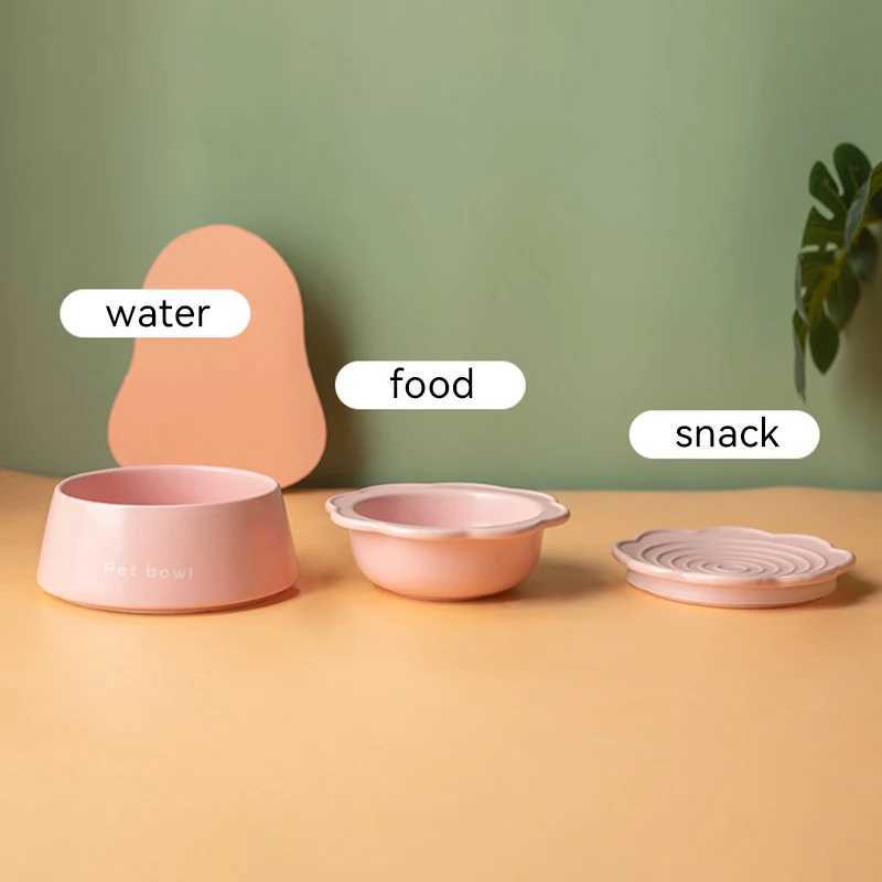 Cat Feeders Cat Ceramic Bowl 3 in 1Multifunctional Pet Food Water Snack Plates Bowls Small Dogs Meal Plate and Water Bowl Combination Set z241213