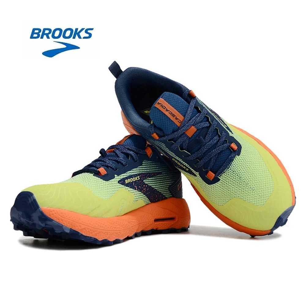 BROOKS Cascadia 17 Light yellow green Running Shoes Women Men Long-Distance Road Sport Training Casual SneakersC241213