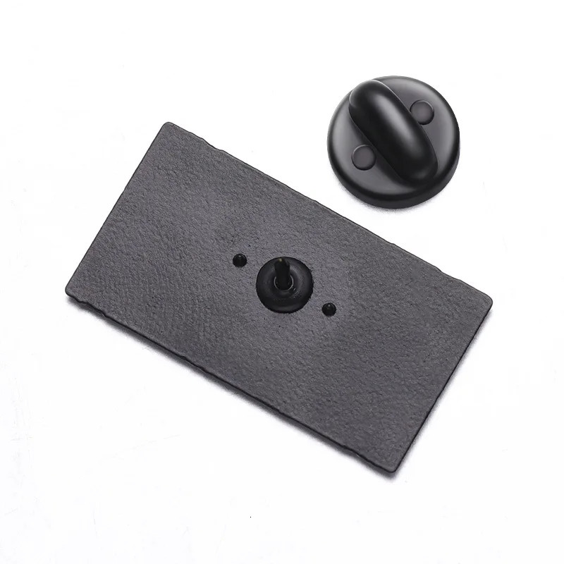 Interesting Text Enamel Pin Square Geometry Brooch Metal Collar Backpack Hat Necklace Jewelry Accessories Gift Wholesale 241210