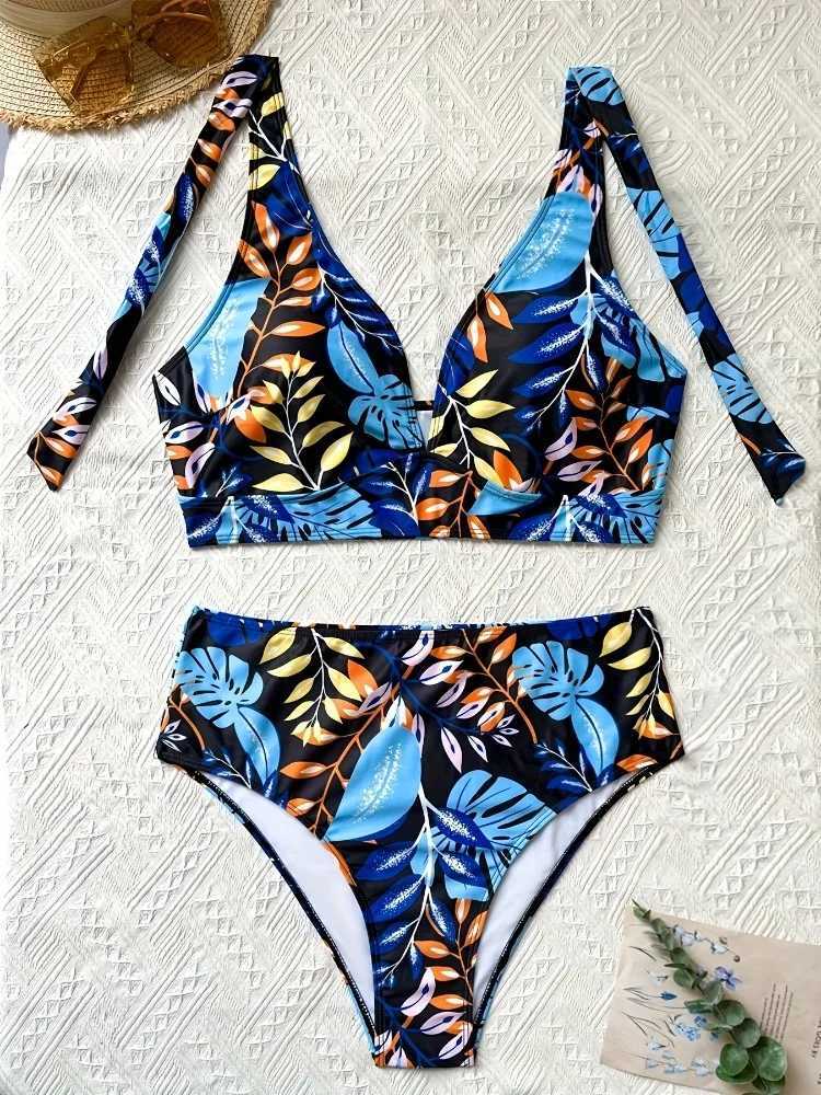 2024 Large Size opard Bikinis Two Pieces High Waist Swimsuit Women Halter Swimwear Fa Bathing Swimming Suit BeachwearXJ241212