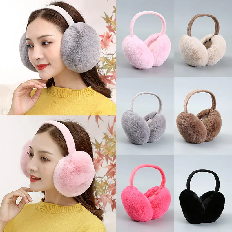 fur earphones with ear cushions cute and warm unisex style comfortable autumn and winter womens solid color warm and retro cute 241211