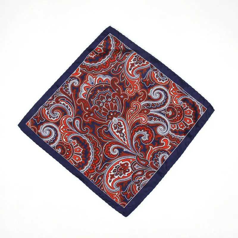 2018 Mens Brand Handkerchief Vintage Paisley Pocket Square Soft Hankies Wedding Party Business Artificial Silk Chest Towel Gift W241213