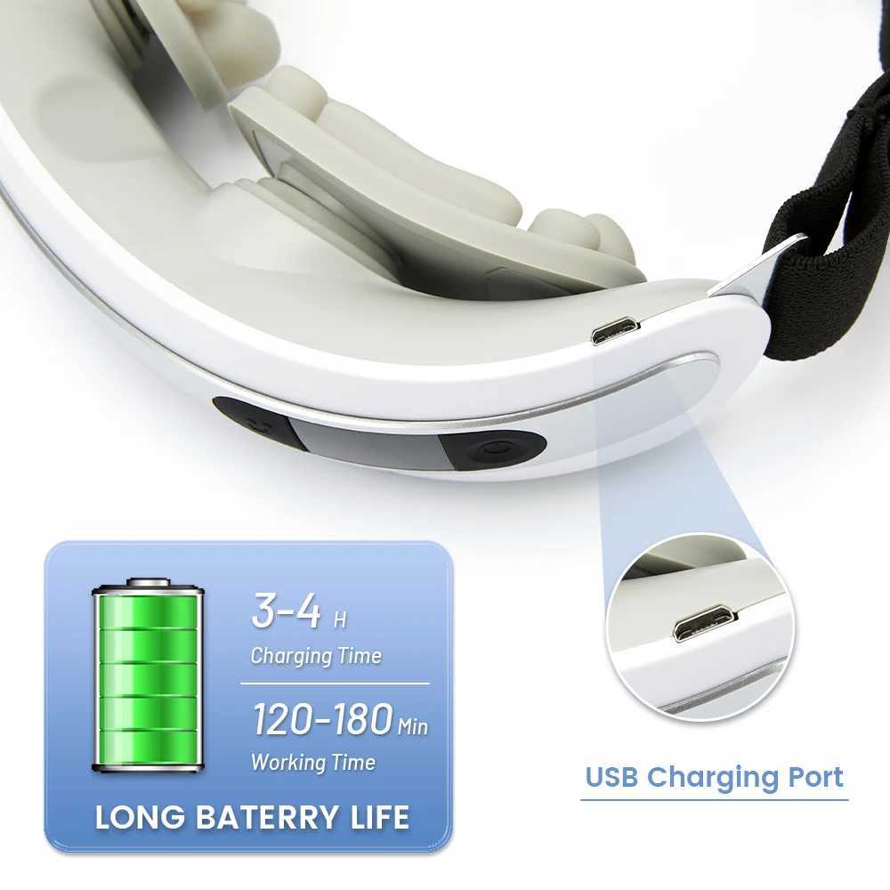 4D intelligent eye massager electric eye care device with heat stress therapy massage heat compression used for relaxation and reducing eye fatigue W2