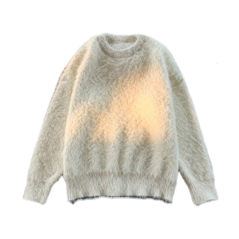 2024 HighEnd Pure Mink Cashmere Mens Sweater ONeck Pullover Knitted Winter Fashion Long Sleeve Knitwear E64 241212