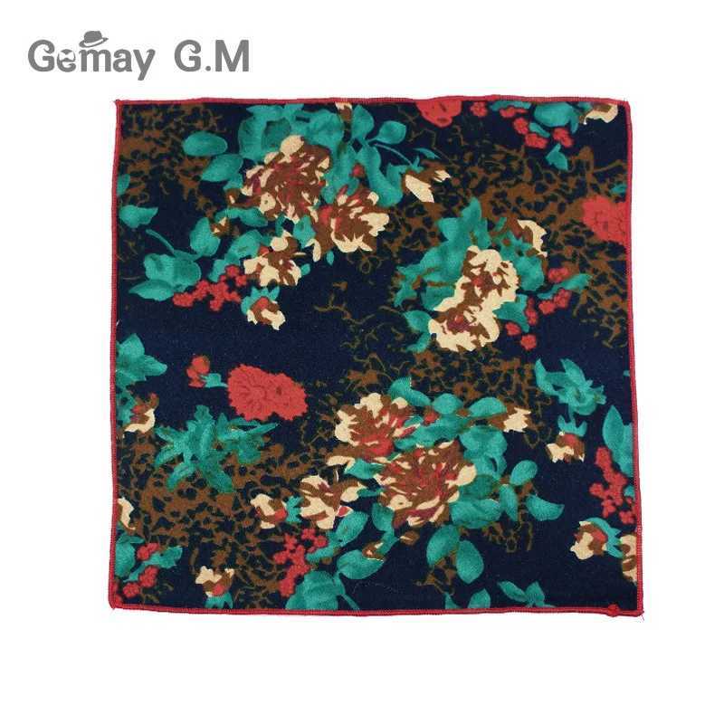 Fashion set floral print pocket square 25cm * 25cm mens cotton handle headscarf womens Hanji W241213