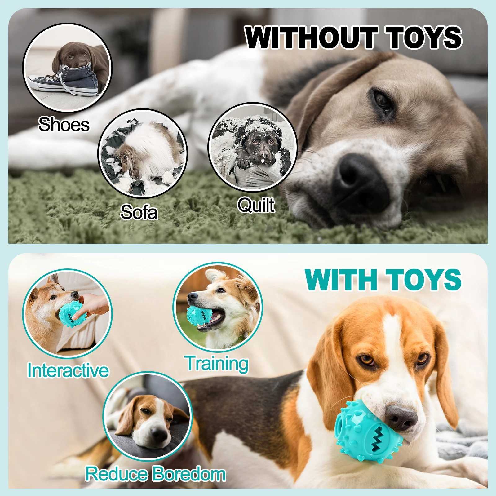 Dog Grinding Teeth Toys Chew Toys Cleaning Teeth Anti Bite Interactive Training Leaking Food Balls Toys Slow Food Pet Products X241213
