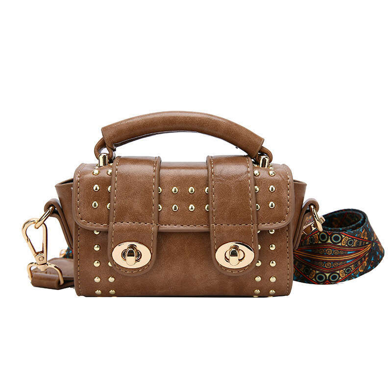 Punk DingTalk Underarm Small Square Handheld Boston Fashion Broadband Crossbody Bag