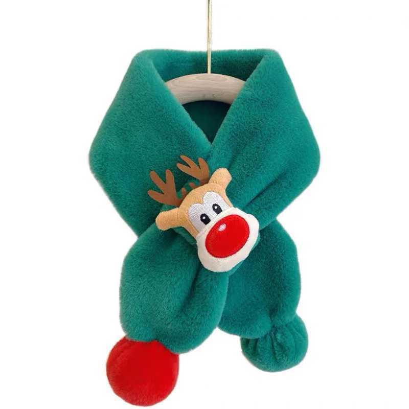 Scarves Wraps Baby Scarf Winter Warm Fashion Fluffy Plush Thick Fleece Mink Cute Cartoon Animal Toddler Girls Boys Neck Warmer Kids Christmas H241213