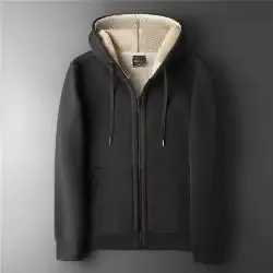 Autumn and winter pure color sheep velvet casual sports jacket mens warm wool lining thickened simple cardigan sports shirt W241213