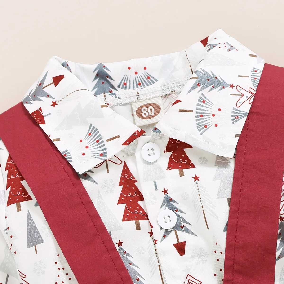 Christmas Sets For Baby New Year Costume Xmas Tree Shirts and Red Suspender Pants Toddler Boys Christmas Outfits For Kids W241213