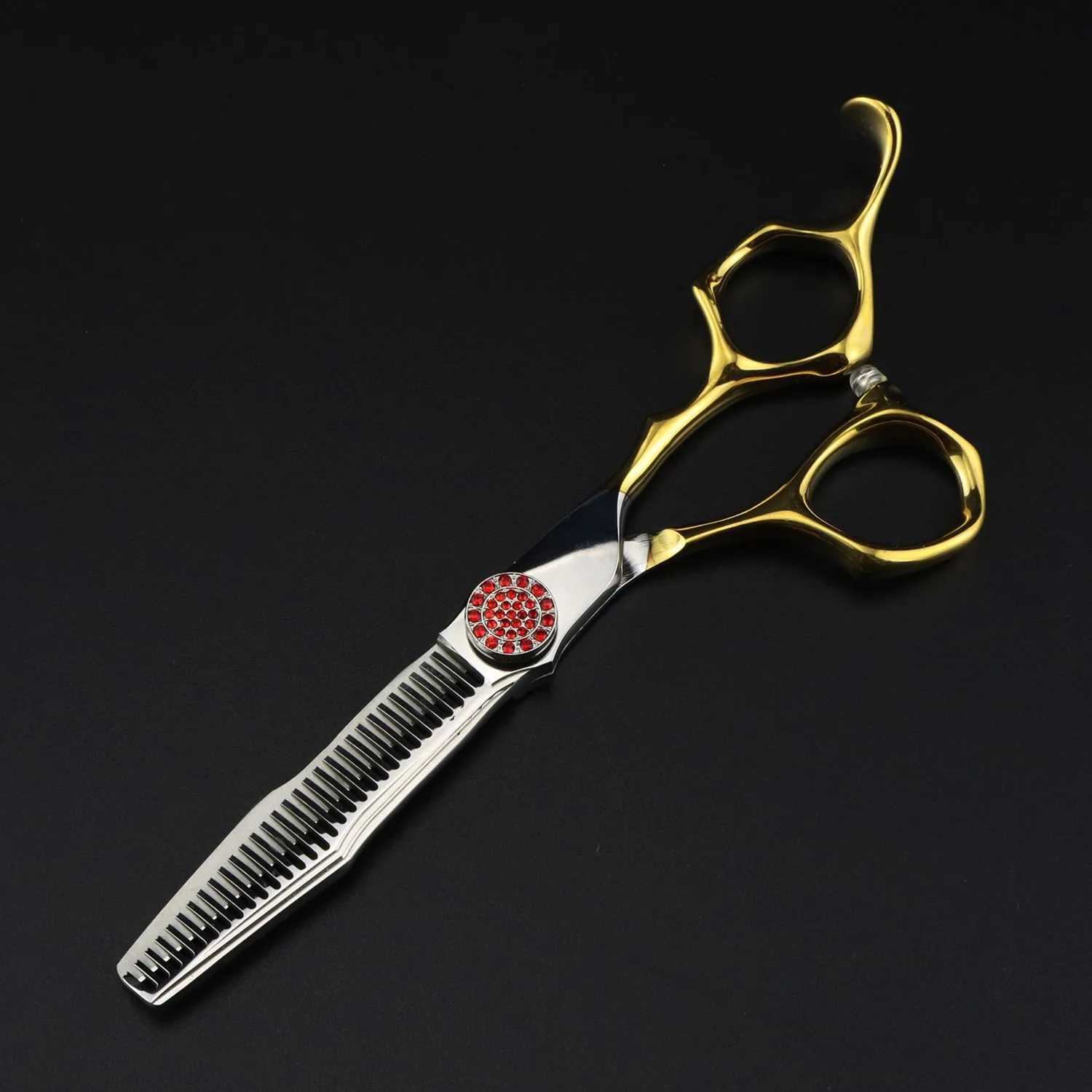 New Arrival Professional JP440C Steel 6-inch Ruby Golden Hair Clip Hair Clip Slim Barber Z241213